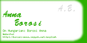 anna borosi business card